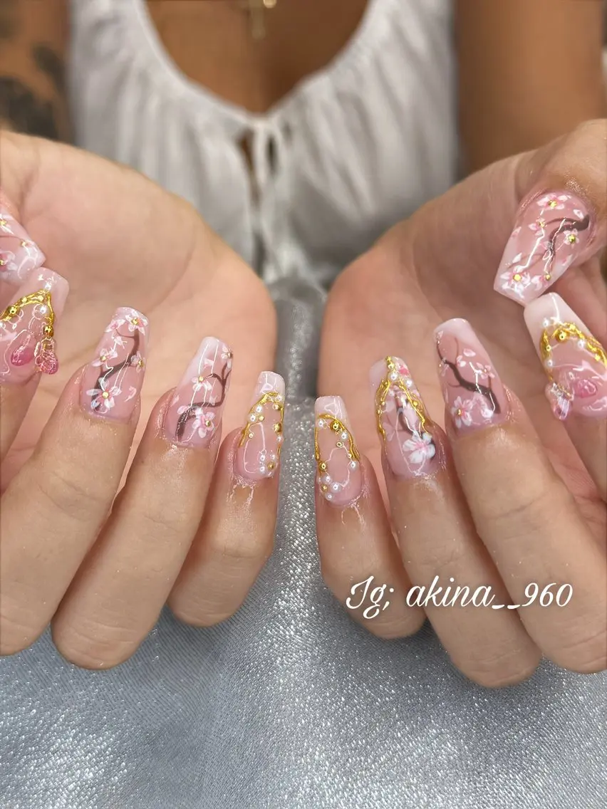 ネイル フットネイル 氷ネイル・うるうるネイル マットネイル ニュアンスネイル リボン ハンドネイル Akina Nailのネイルデザイン