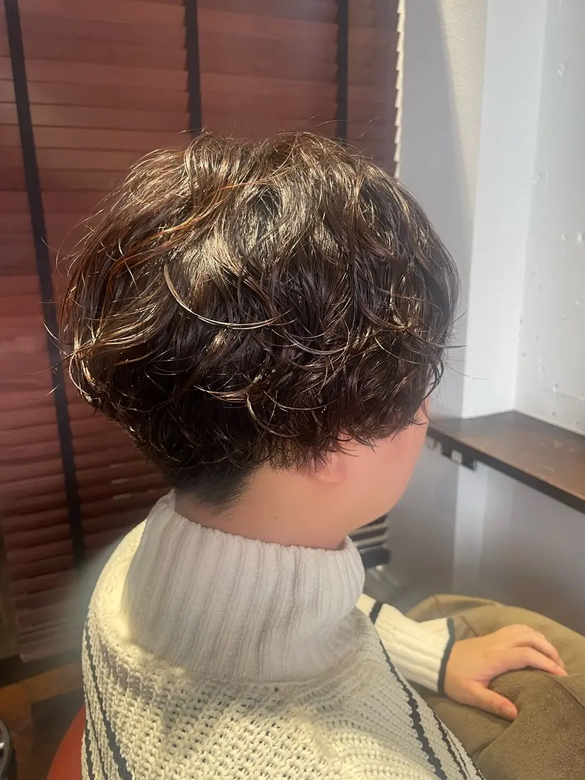 ショート パーマ ボブ くびれヘア 髪質改善 韓国風ヘア ショートヘア ◇おの あすか◇のヘアスタイル