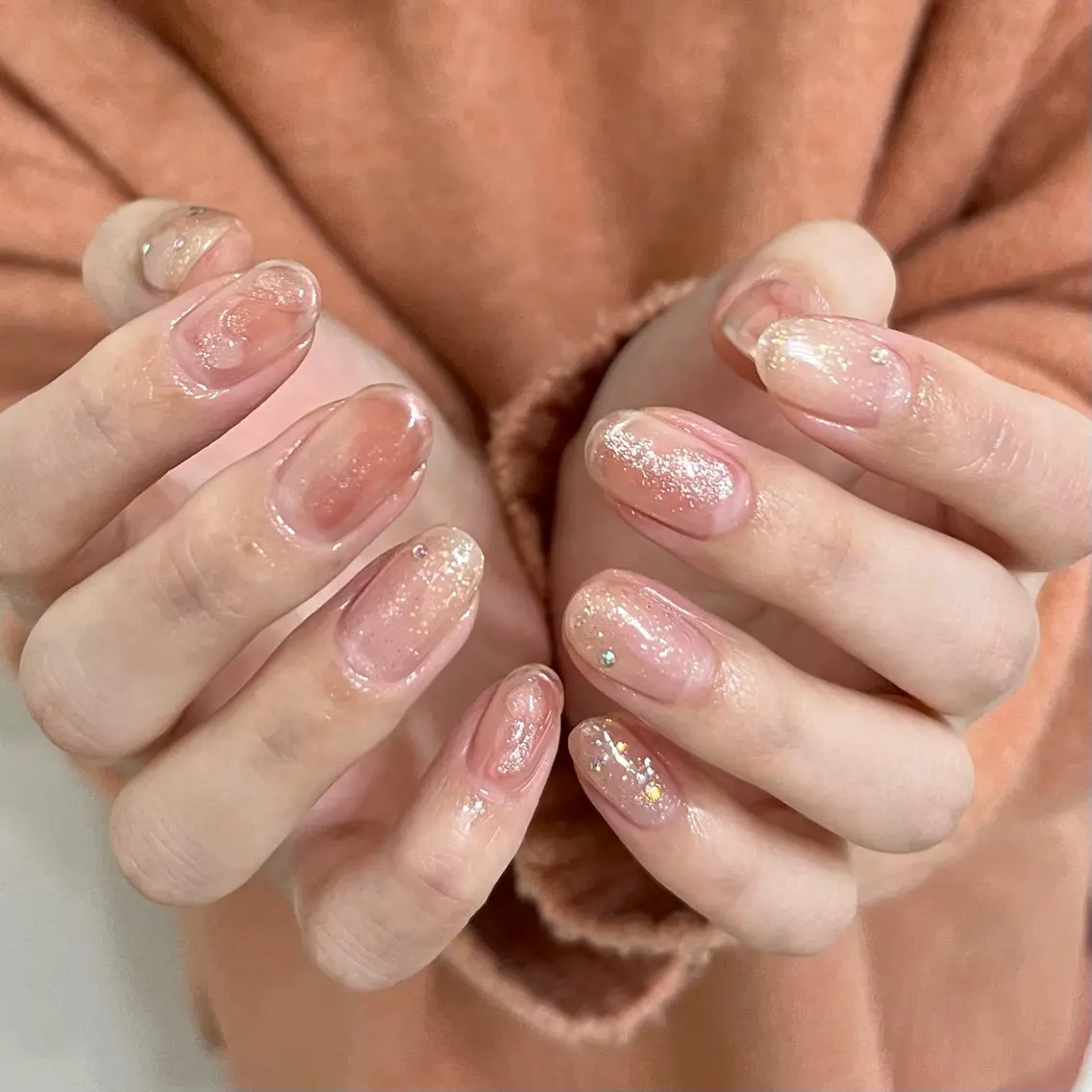 ネイル グリーン ハンドネイル vegh. nail/阿波座のネイルデザイン