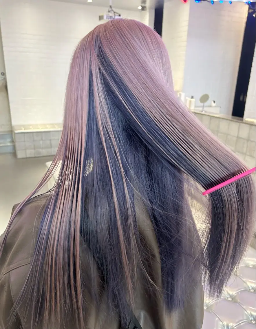 セミロング カラー ヘアアレンジ ヘアカラー 🎀ブリーチ×艶髪 🎀 ♡さや♡のヘアスタイル