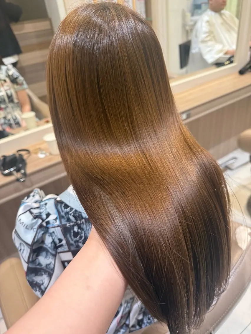 ロング カラー カット ヘアカラー トリートメント 韓国ヘアメイク🎀/ 縮毛矯正✨山本媛香のヘアスタイル