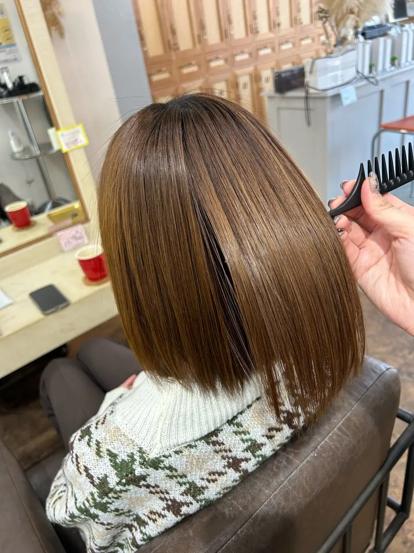 ミディアム カット 縮毛矯正 YUIMARL SUZUKAのヘアスタイル