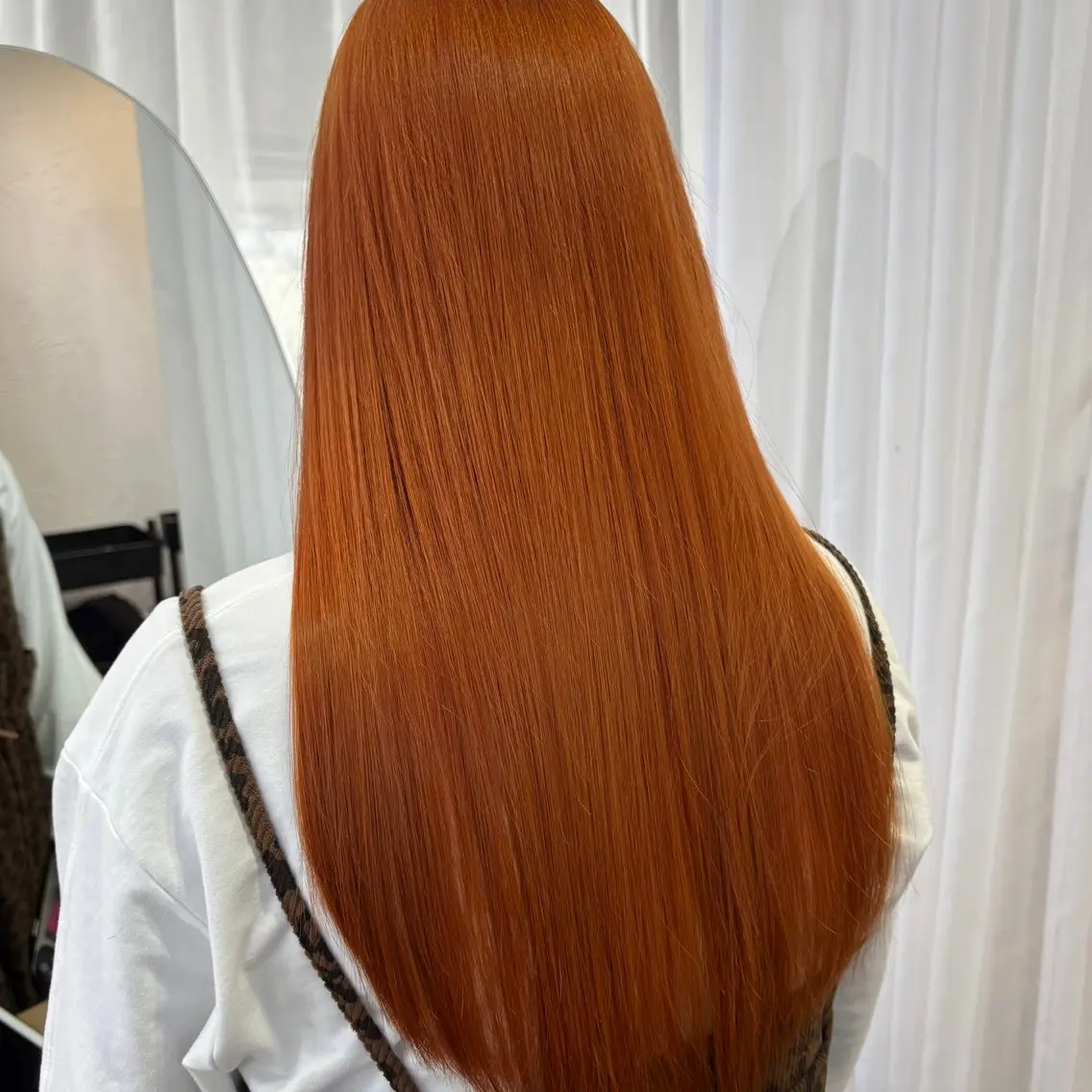 ロング カラー ダブルカラー オレンジ 女性艶髪マンツーマン YUKIのヘアスタイル