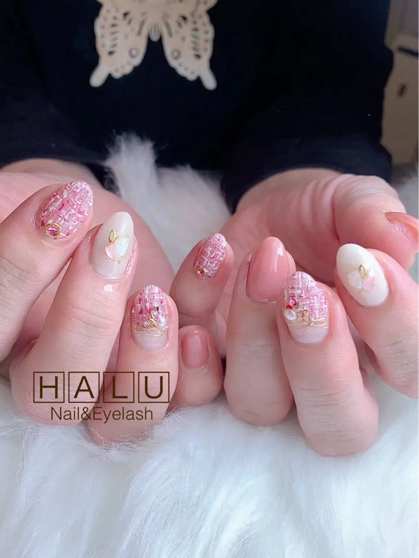 ネイル ツイードネイル HALU ハルのネイルデザイン