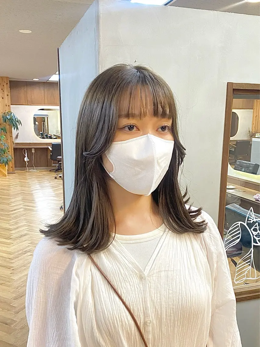 ミディアム カラー パーマ ヘアアレンジ ブリーチ ブリーチなしカラー カット ヘアカラー トリートメント ハル🌸柔色/ ブリーチなし/艶髪のヘアスタイル