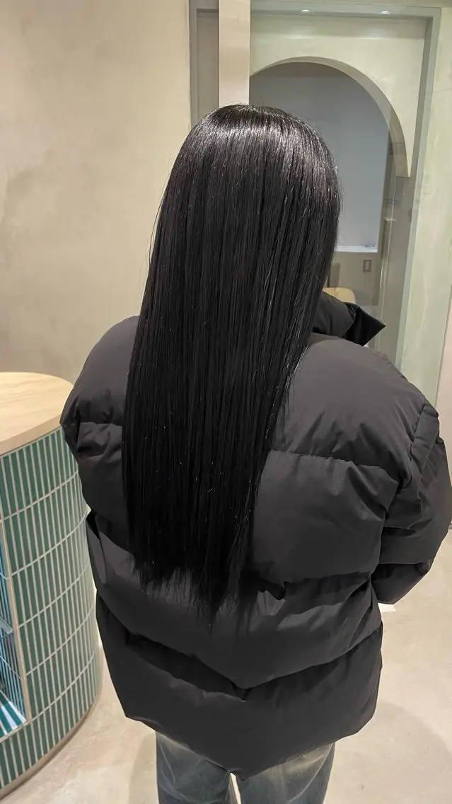 ロング 縮毛矯正 たかはし ゆうなのヘアスタイル
