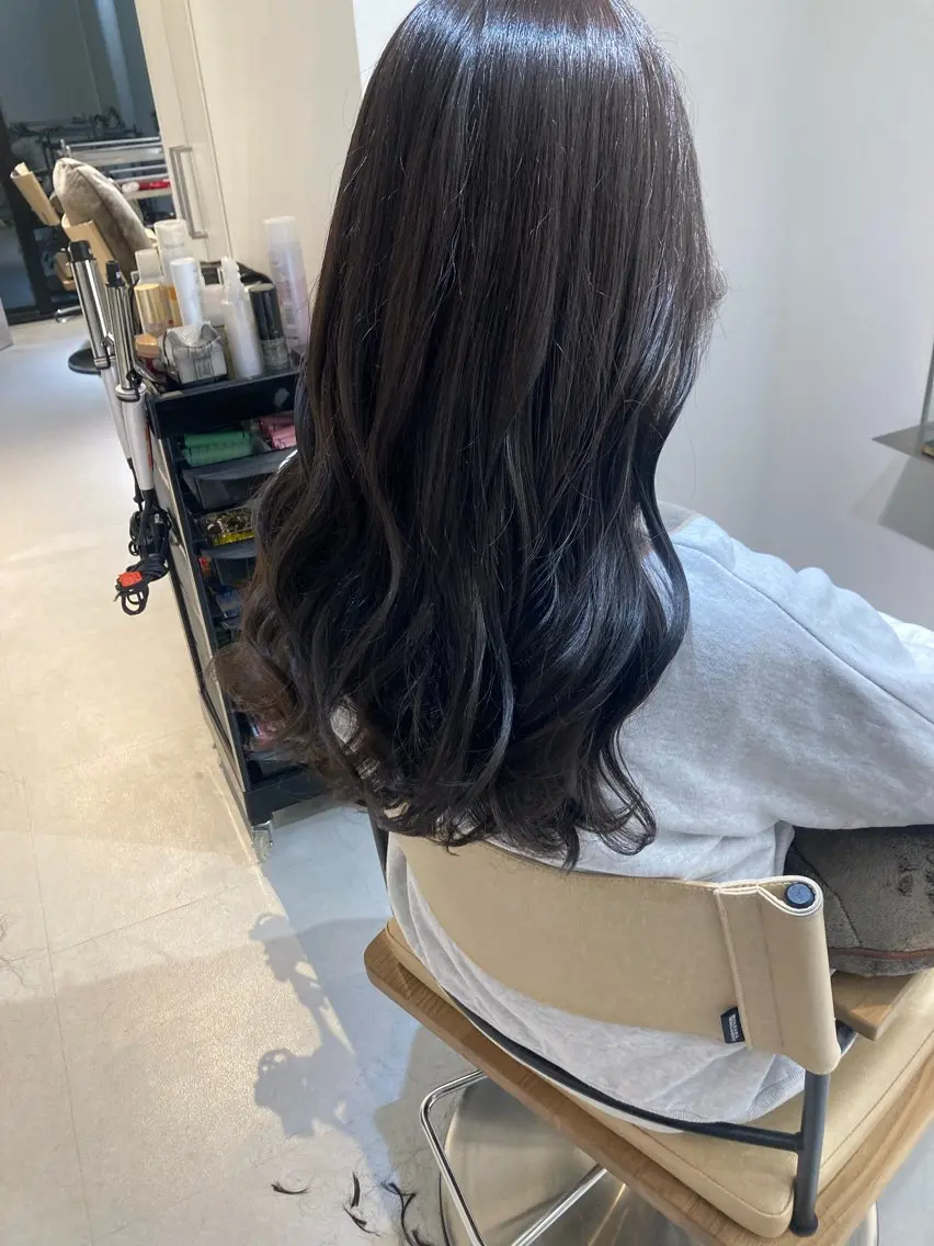 ロング カット ヘアカラー トリートメント ✨色持ちの良い艶 カラー✨蟹江真世のヘアスタイル