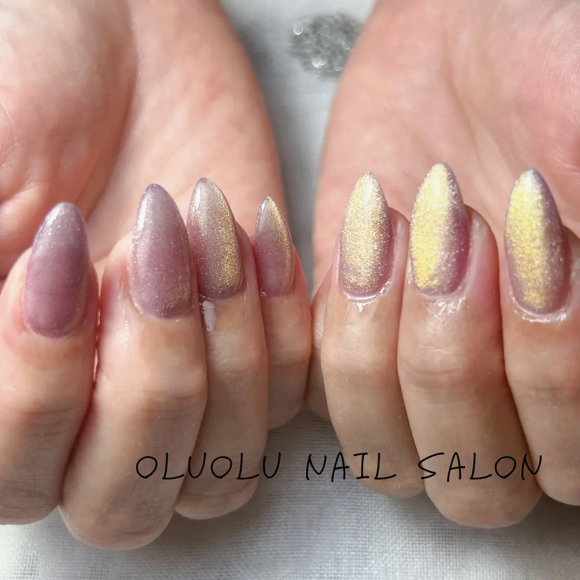 【hand】ソフトジェルオフ無料✨ミニモ限定クーポン♪80色以上から選べるマグネットネイル🧲💜の写真