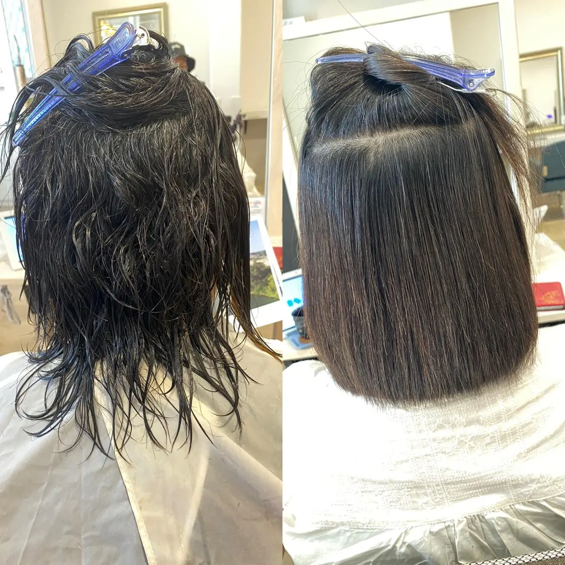 ミディアム パーマ カット 縮毛矯正 饒平名 知也のヘアスタイル