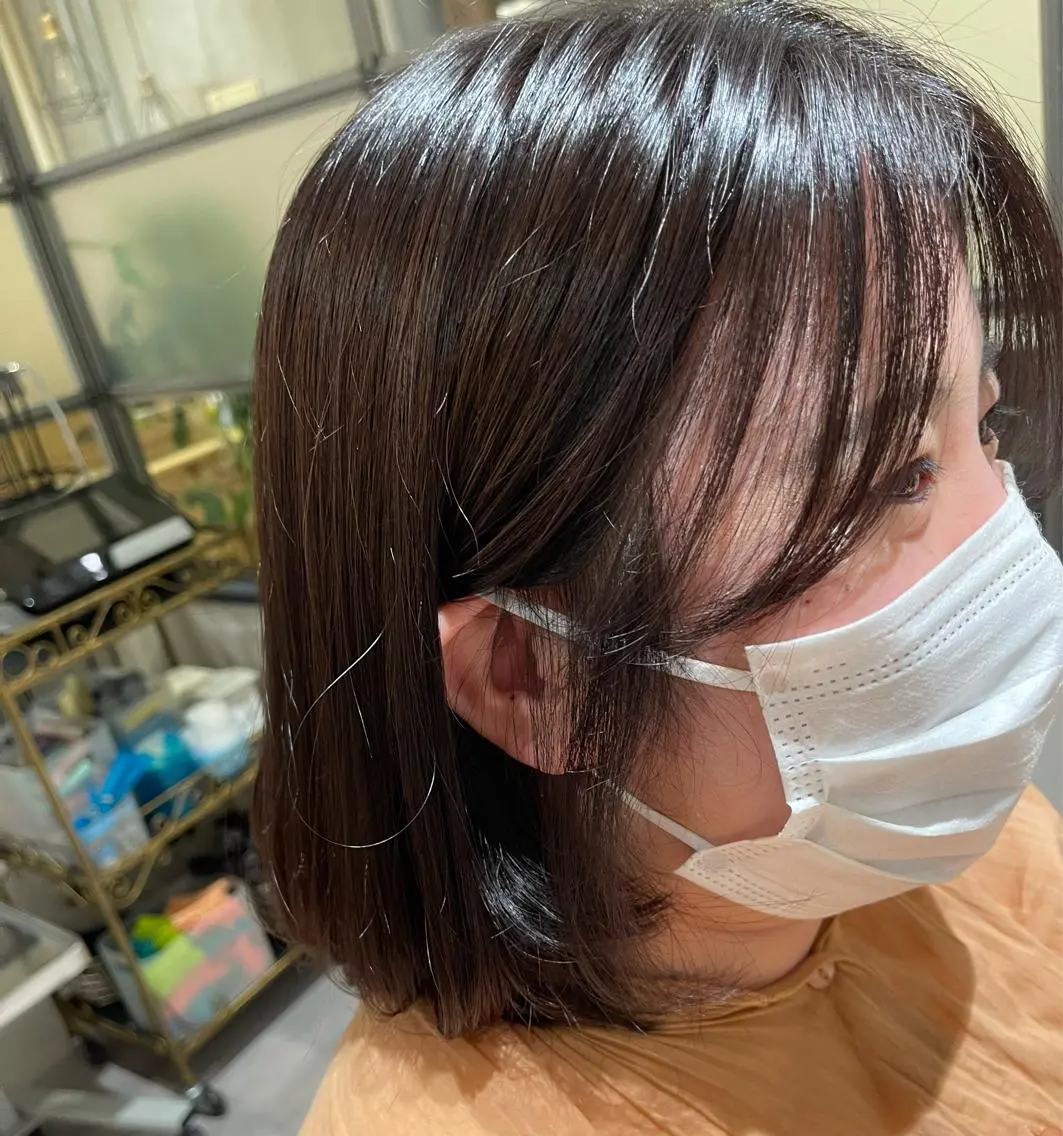 ミディアム カラー ヘアアレンジ 伸ばしかけ 高井瑠華🌼 ストカールカット特化のヘアスタイル