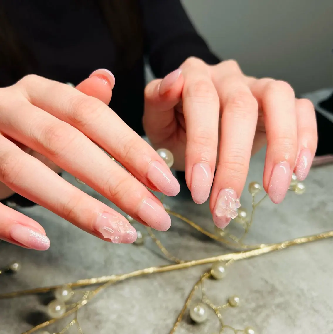 ネイル グラデーション ラメ(グリッター) ラメグラデーション ハンドネイル ten nail salon　かえでのネイルデザイン