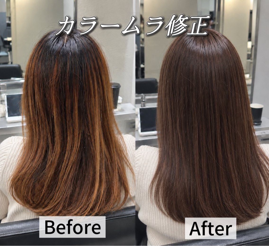 ロング カラー ブリーチ レイヤー特化/顔周り ムラ修正💫ひかるのヘアスタイル
