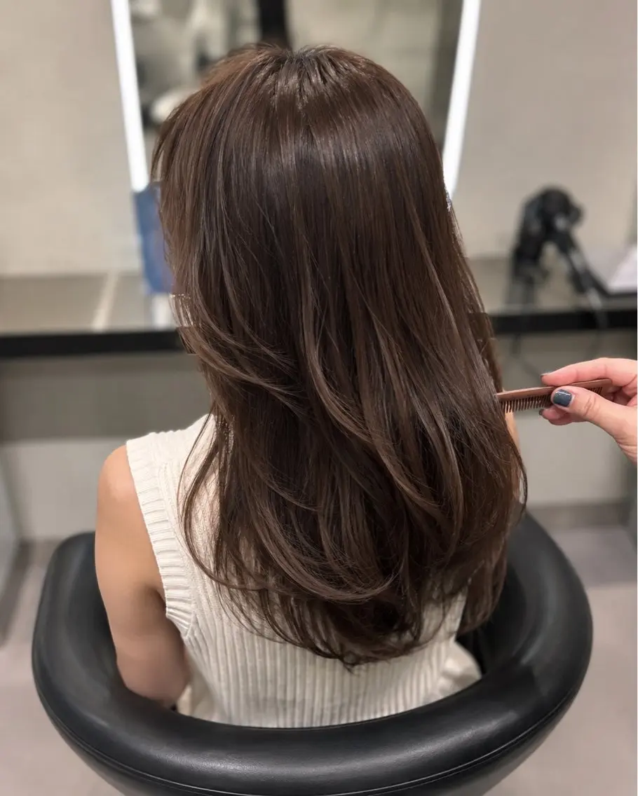 ミディアム カラー ブラウンカラー トリートメント 🌈ウルトワ水素 髪質改善naru🌈のヘアスタイル