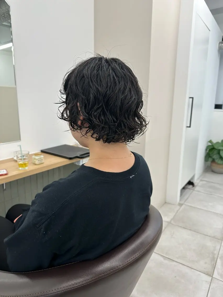 ショート パーマ キッズ カット パーマ トリートメント オトナヘア🌸 harukaのヘアスタイル
