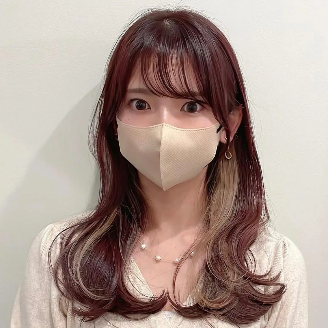 セミロング カット ヘアカラー 🌹ハッシュカット、 レイヤー韓国ヘア🌹のヘアスタイル
