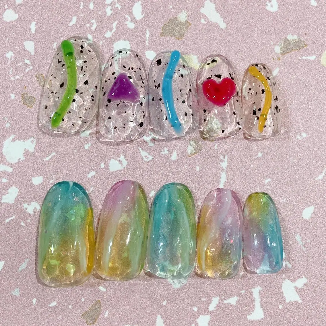 ショート カラー パーマ ヘアアレンジ メンズ キッズ ネイル マツエク・マツパ アイブロウ ジェルネイル キラキラネイル パラジェル 夏ネイル ハンドネイル Salon Ｋのネイルデザイン