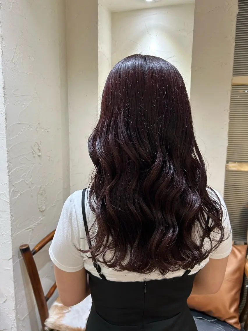 ロング カラー レッドカラー defi リカのヘアスタイル