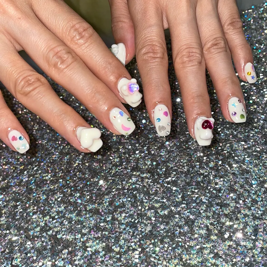 ネイル ラメ(グリッター) RICO Nail パーツつけ放題🌈のネイルデザイン