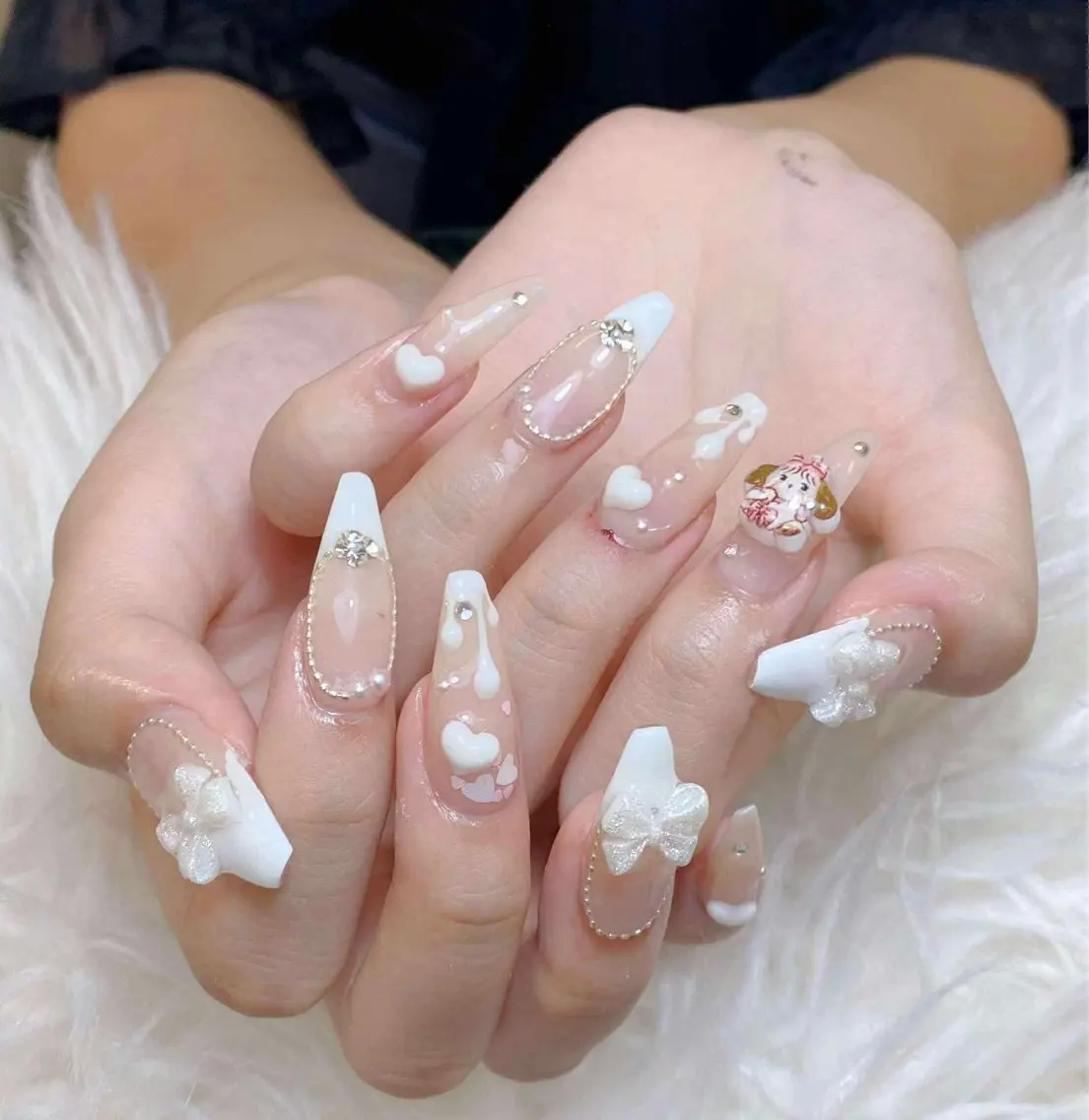 ネイル チークネイル 長さ出し フットネイル マグネットネイル 持ち込み ハンドネイル ANH NAIL ゴテゴテ専門店💎のネイルデザイン