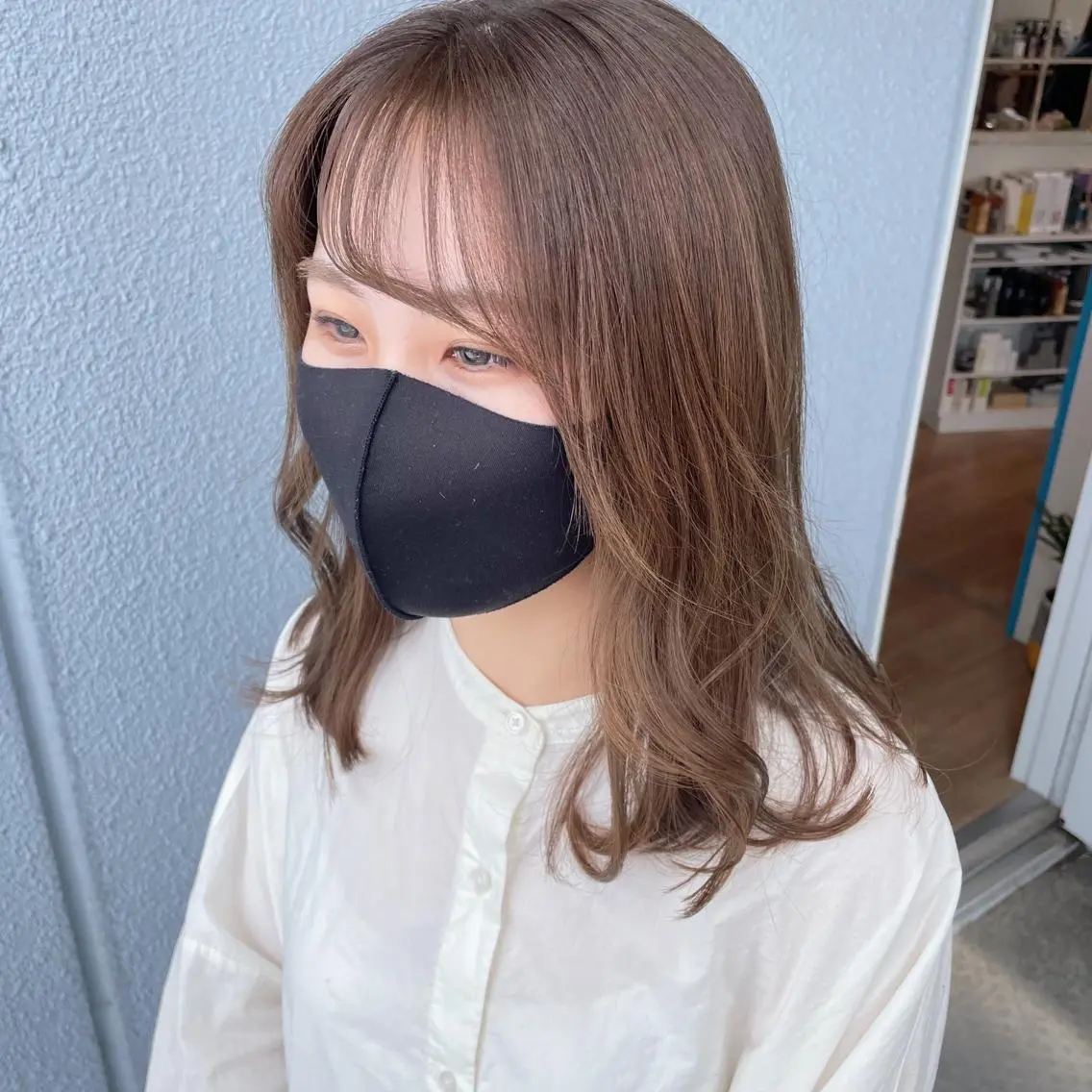 セミロング カラー ヘアアレンジ アッシュ ベージュカラー 透明感カラー カット ヘアカラー トリートメント なつき/艶ピンク/ girly hairのヘアスタイル