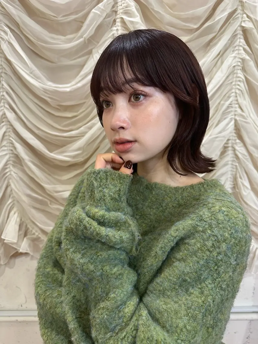 ミディアム パーマ ／るかのヘアスタイル
