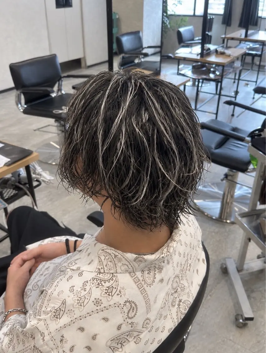 セミロング メンズ ヘアカラー パーマ ミニモはメンズ特化 💫TAISEI💫のヘアスタイル