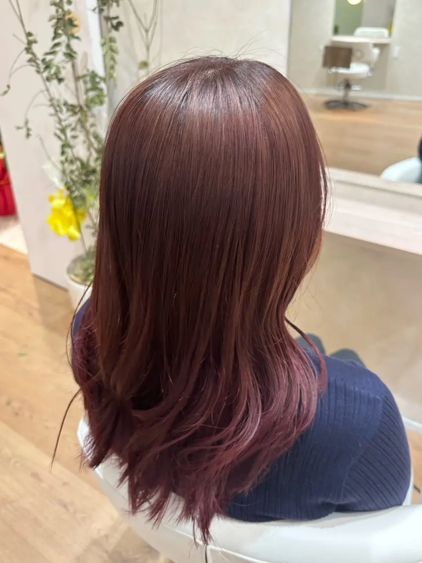 ミディアム ヘアカラー 巻ける髪質改善🫧ハ イライト/永田汰伊智のヘアスタイル
