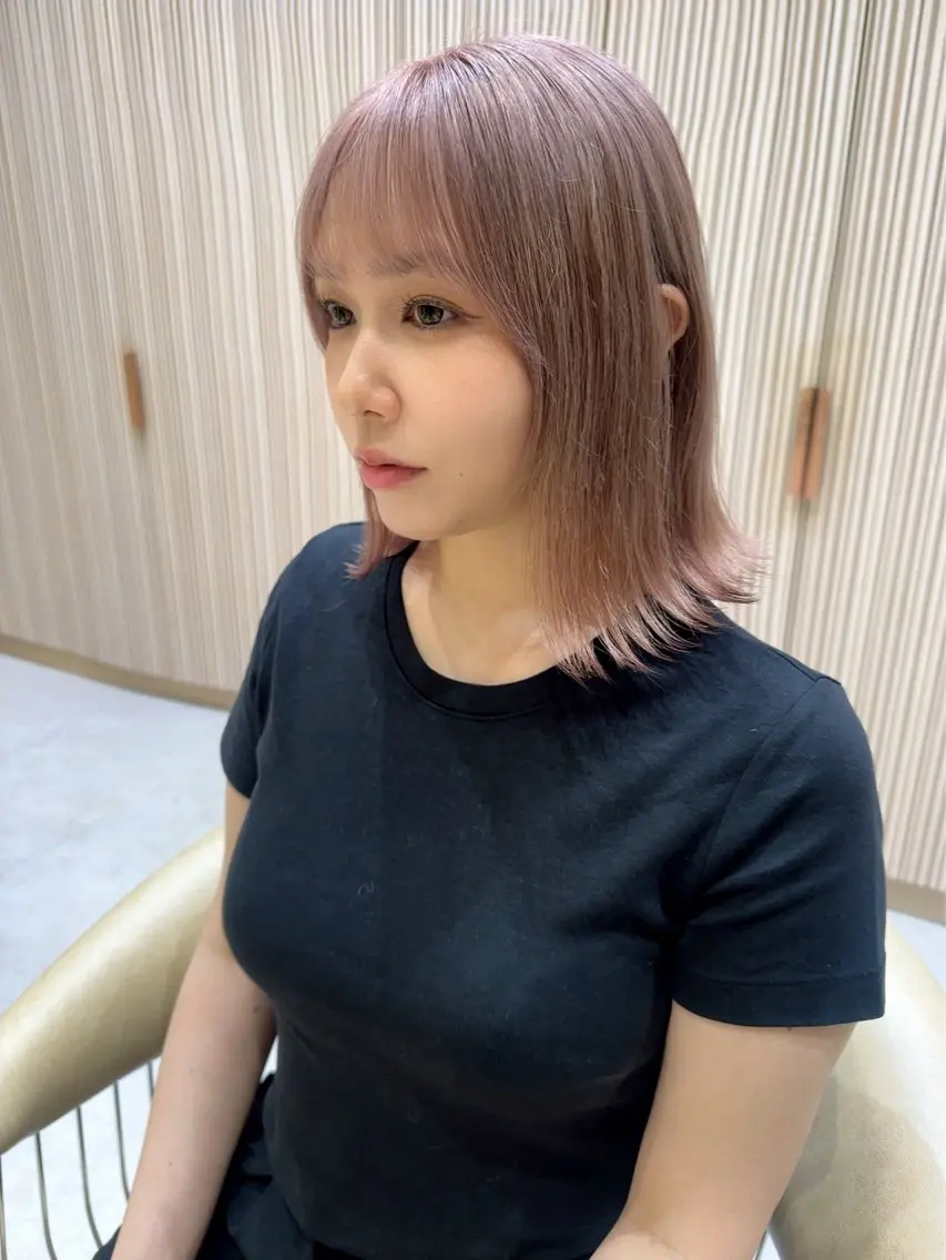 ミディアム カラー カット ヘアカラー トリートメント 縮毛矯正✨🫧 レイヤー川村利幸のヘアスタイル