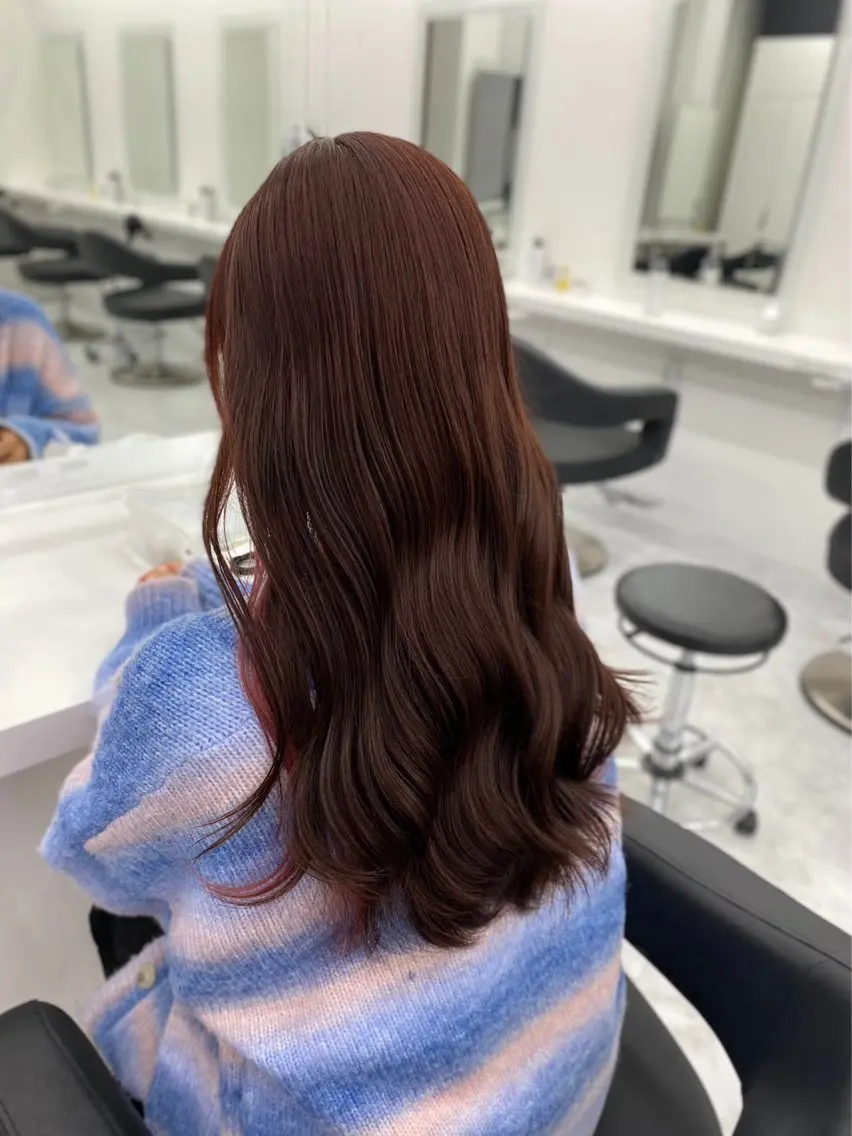 セミロング カラー ヘアアレンジ 💖似合わせカラー レイヤー💖縮毛矯正のヘアスタイル
