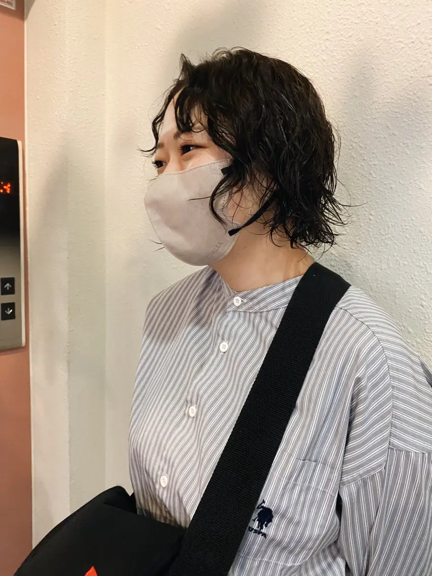 ミディアム パーマ ミディアムパーマ ボブ FILMS/sari /似合わせカットのヘアスタイル