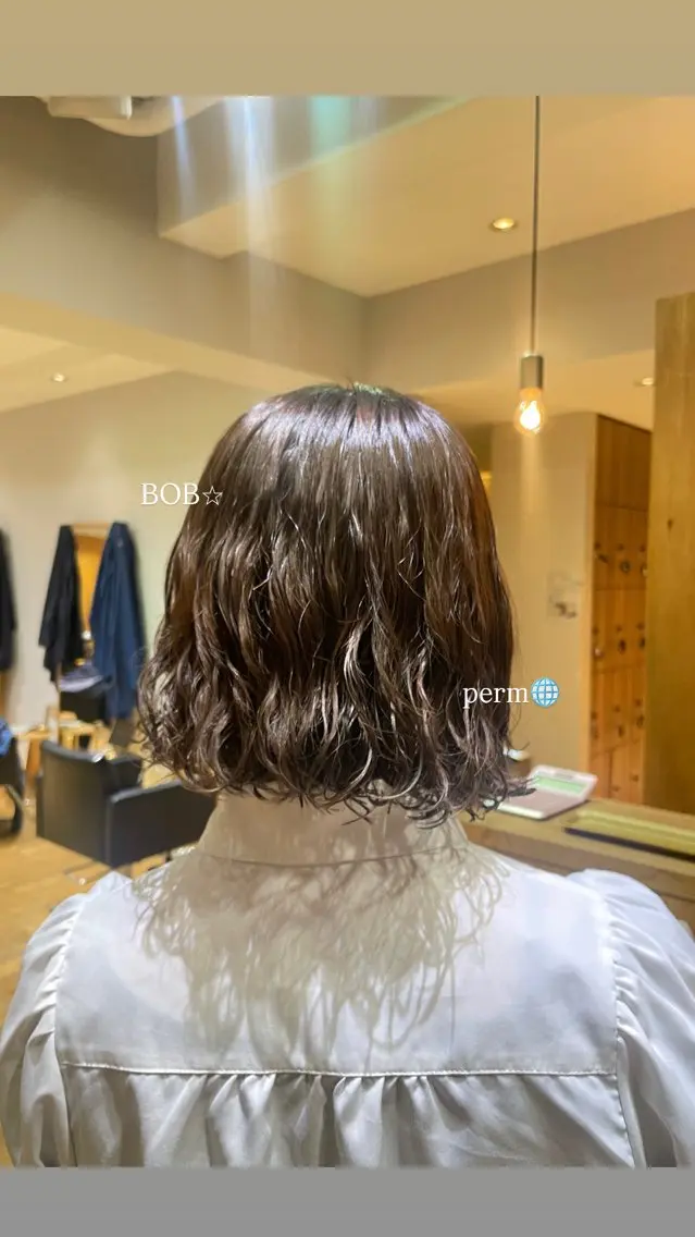 ショート ボブ 伸ばしかけ パーマ レイヤー/縮毛矯正 🪄chihiroのヘアスタイル