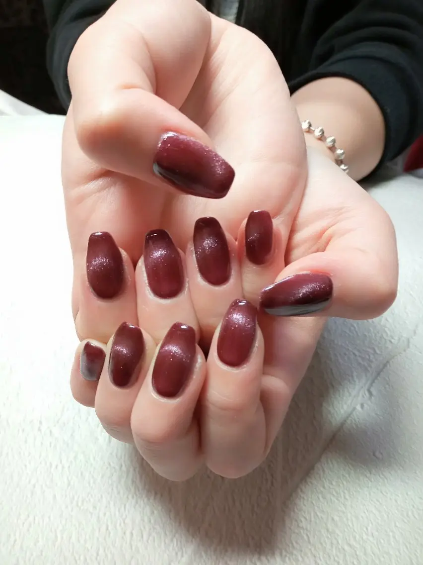 ネイル ハート キラキラネイル マグネットネイル ビー玉ネイル オフィスネイル ハンドネイル flure de neige yukiのネイルデザイン