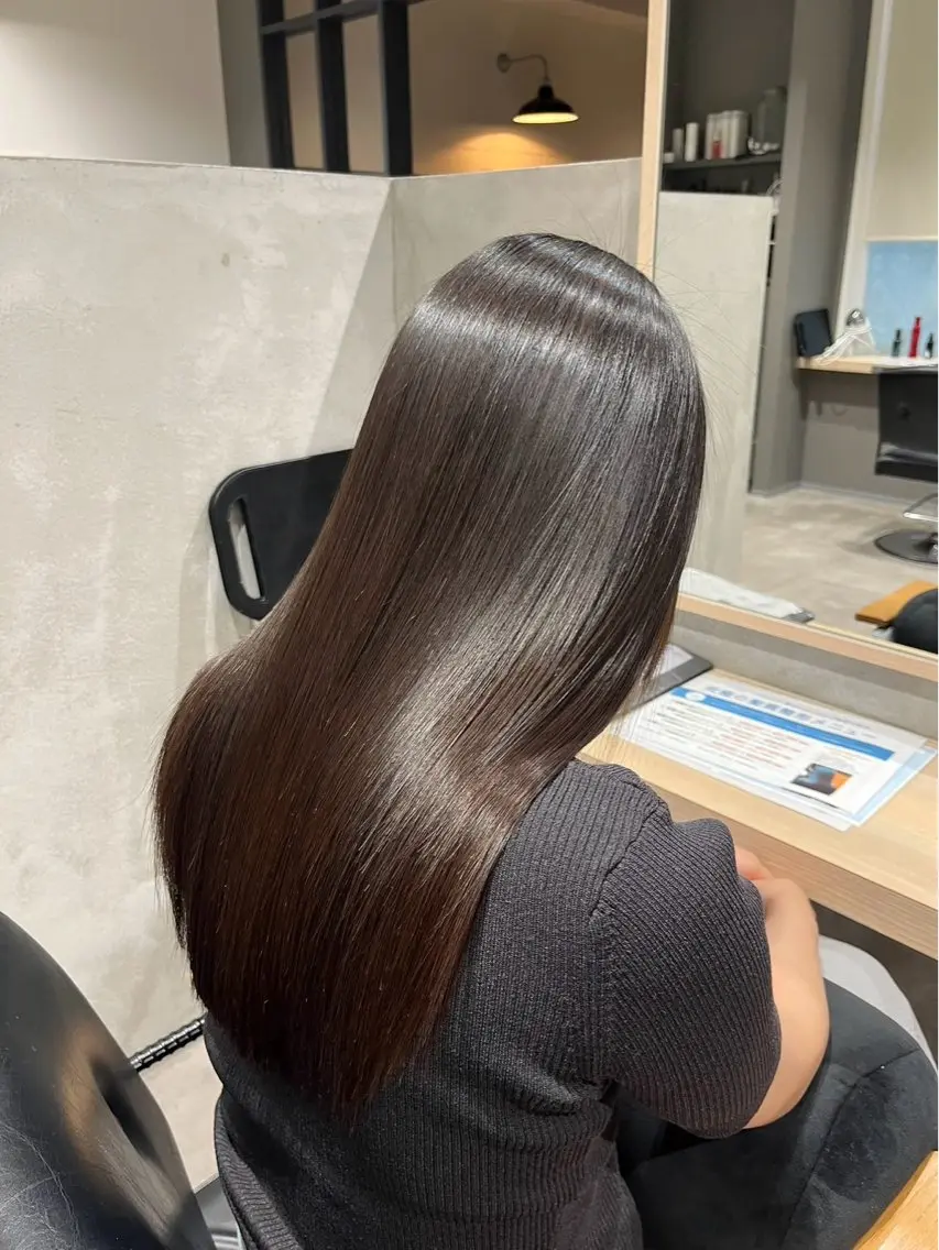 ロング 縮毛矯正 池永 陽音のヘアスタイル