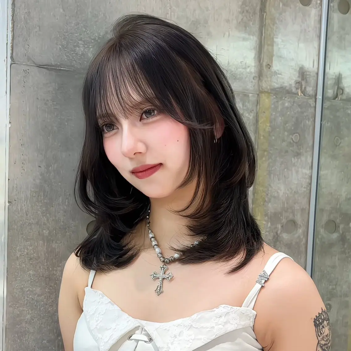 ミディアム カラー ミディアムレイヤー 伸ばしかけ レイヤーカット カット ヘアカラー トリートメント 🎀𝑆𝐴𝑅𝐴 /レイヤーカット🎀のヘアスタイル