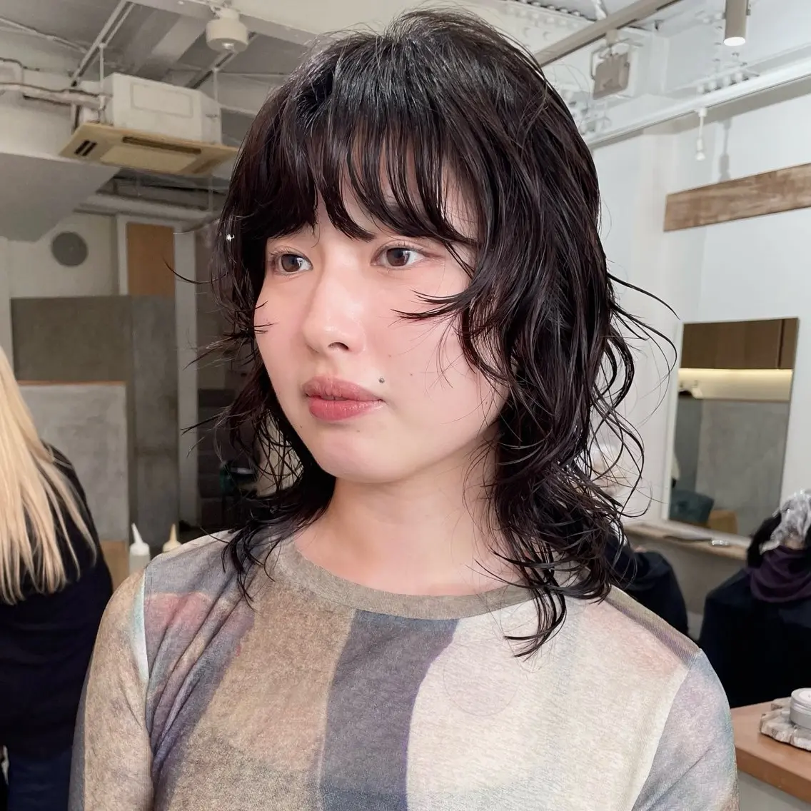 ミディアム パーマ レイヤーカット カット パーマ トリートメント 野村矩樂/パーマ /縮毛矯正のヘアスタイル
