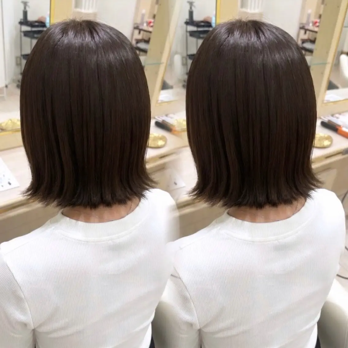 ショート ボブ 外ハネヘア カット RUNA┊︎ ボブ×艶カラー🎀のヘアスタイル