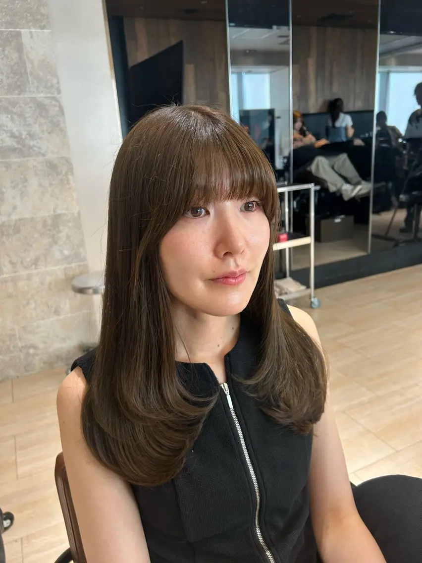 ロング カット ヘアカラー トリートメント 🎀大竹美侑／顔まわ りカット／レイヤーのヘアスタイル