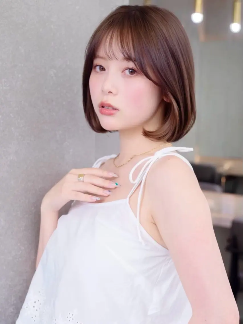 【土日祝限定ロング料金なし】💖全体カット+艶カラー✨内部補修スチームトリートメント+Refa ヴィーナ✨/透明感カラーの写真