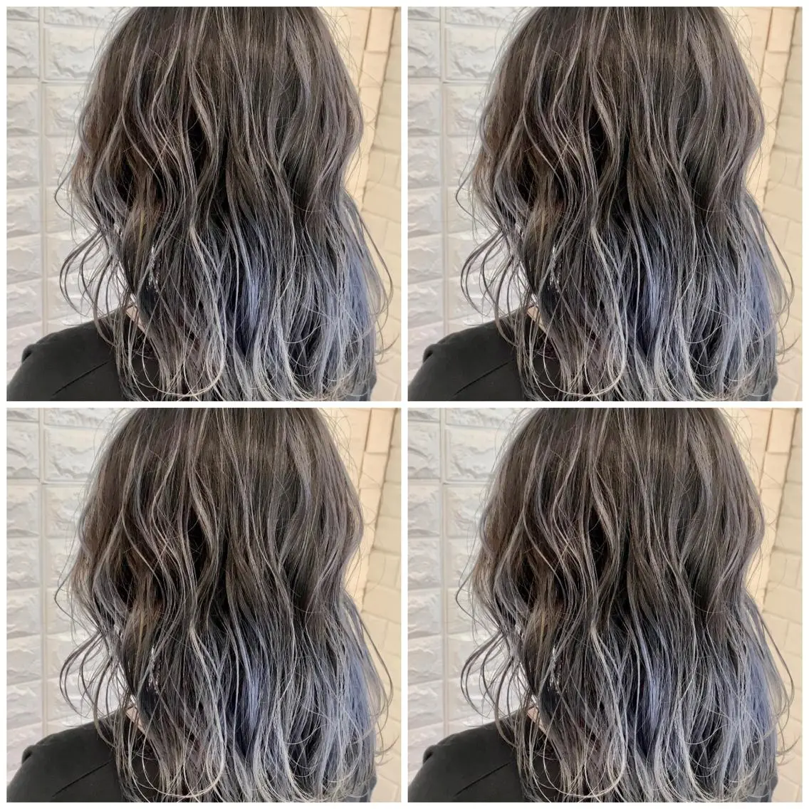 ロング カラー バレイヤージュ ブリーチ グラデーションカラー グレージュ ネイビーカラー ヘアカラー ハイトーン/ブリーチ 山崎 悠次のヘアスタイル