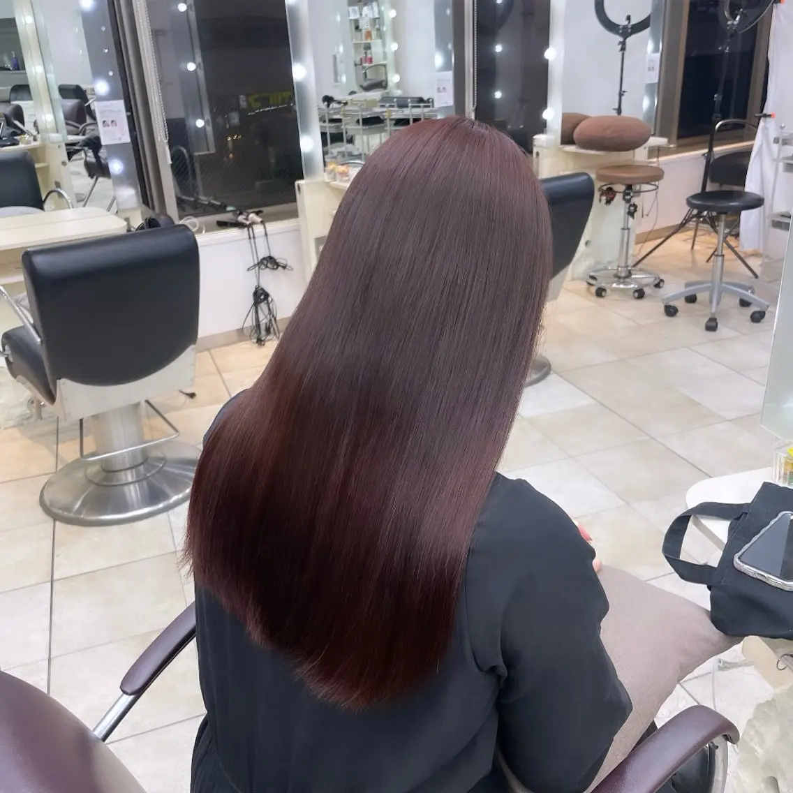 ロング カラー ピンクカラー ヘアカラー トリートメント 🐈⬛カチモリ/暖 色/𝐌𝐢𝐤𝐮のヘアスタイル