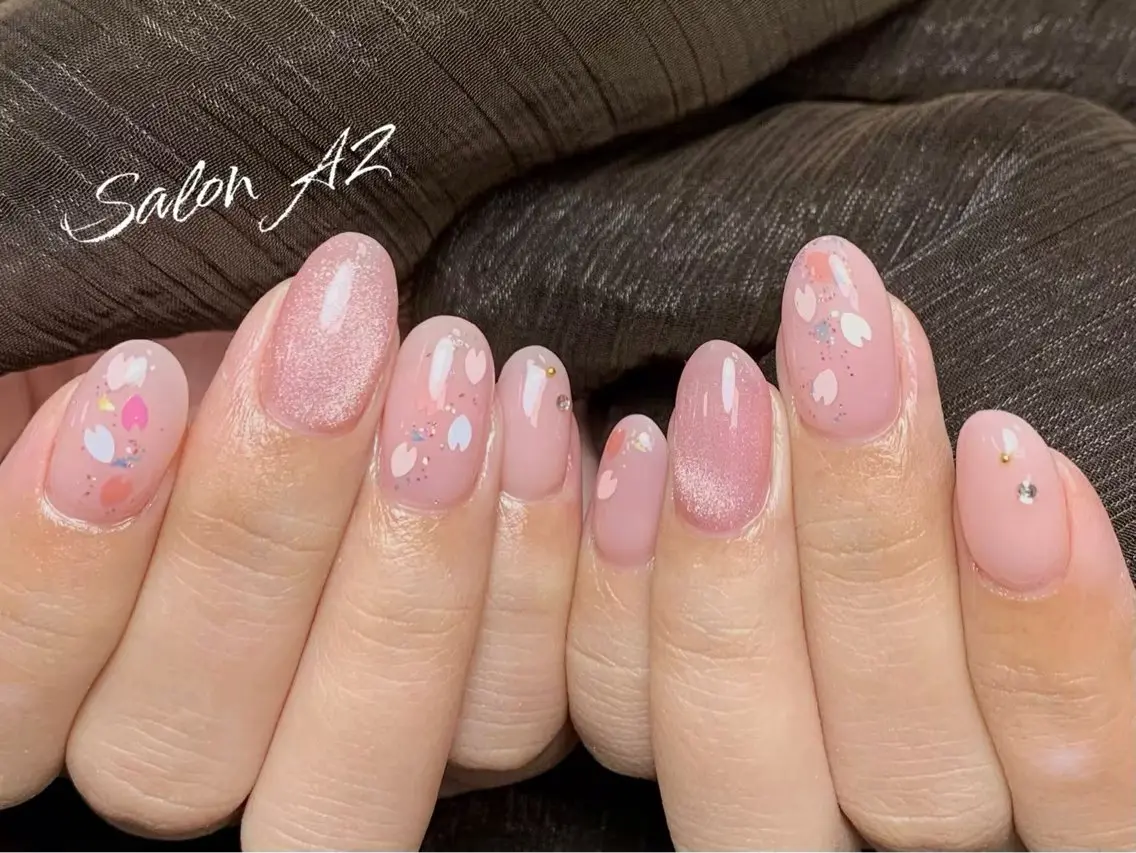ネイル アートネイル フットネイル フレンチネイル マグネットネイル 持ち込み ハンドネイル salon AZのネイルデザイン