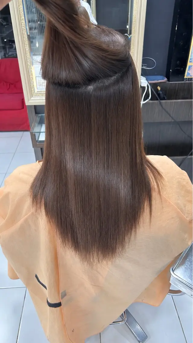 セミロング パーマ 縮毛矯正 縮毛矯正 トリートメント カラー＆縮毛モデル/ Musa💕🪽のヘアスタイル