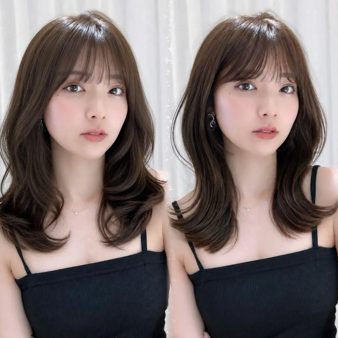 ミディアム カラー 顔周りカット 似合わせカット 小顔カット カット ヘアカラー トリートメント 骨格別小顔カット/ 顔周りカット/金井のヘアスタイル