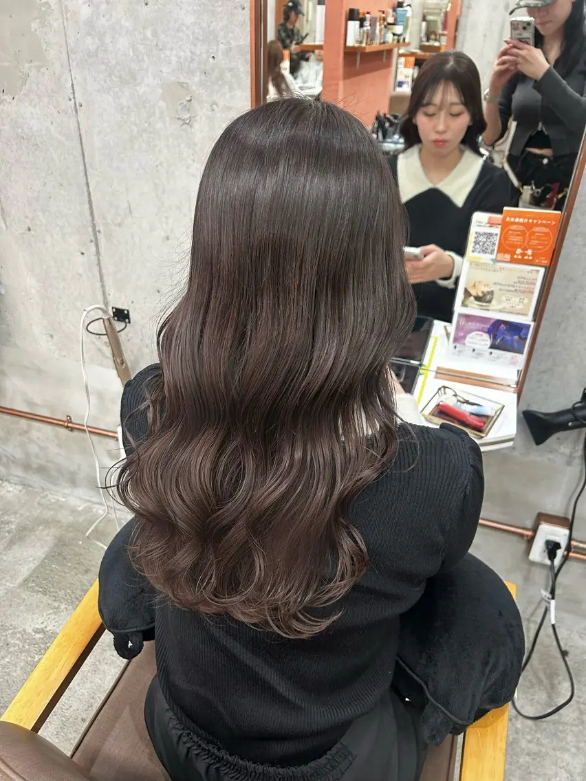 ロング カラー ヘアカラー 顔周りレイヤー/ ふわあいりのヘアスタイル