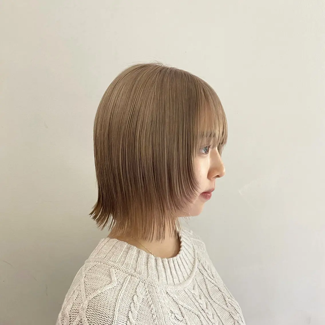 ミディアム ヘアカラー ブリーチなしダブル ブリーチカラー優海のヘアスタイル