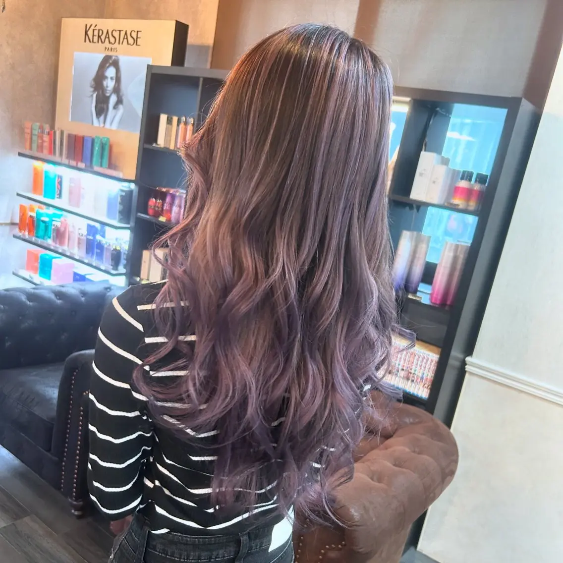 ロング カラー バレイヤージュ レイヤーカット ヘアカラー 石井 綾乃のヘアスタイル