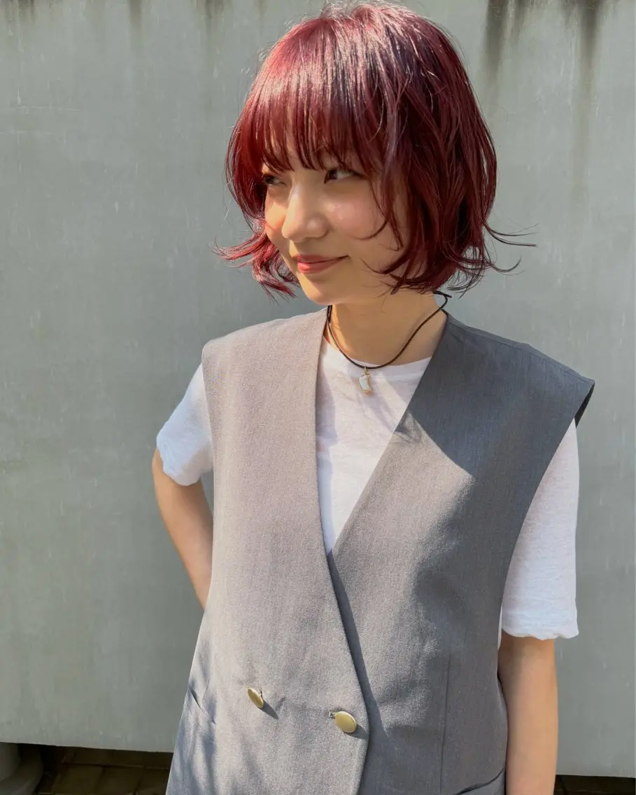 ショート カラー ボブ レイヤーカット Spiel KOMOのヘアスタイル