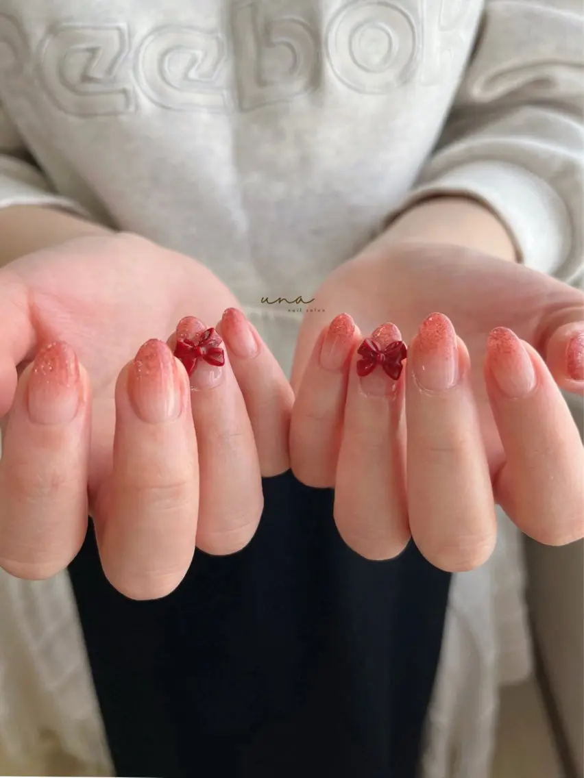 ネイル リボン ハンドネイル * kaoriのネイルデザイン