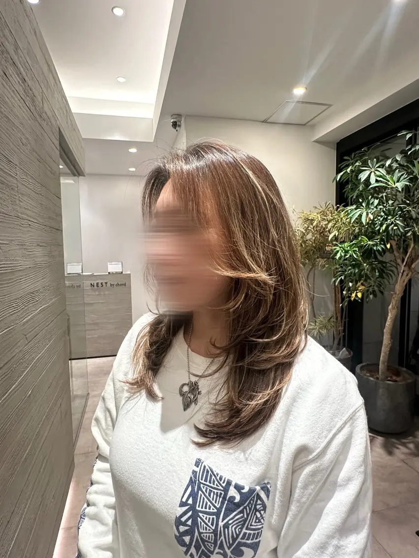 ミディアム ハイレイヤー レイヤーカット カット ナカイフウタ /パーマのヘアスタイル