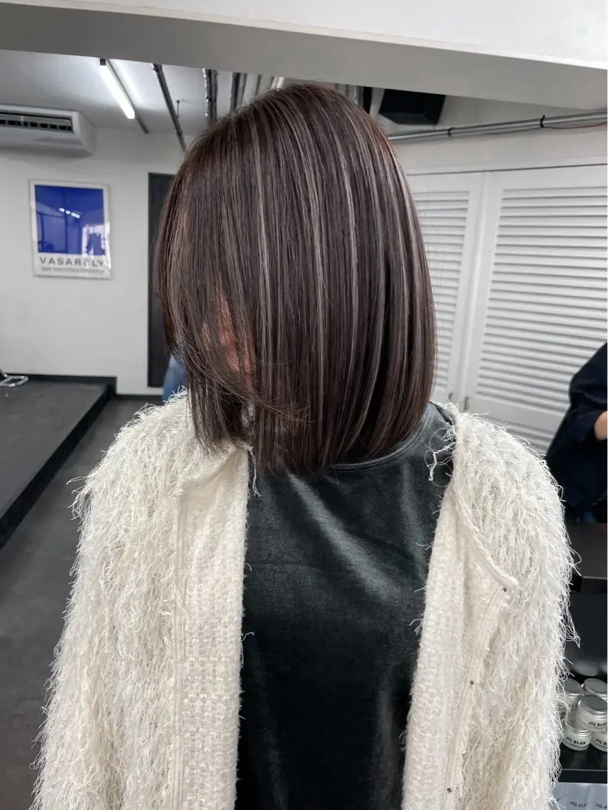 セミロング カラー ヘアアレンジ ヘアカラー 🫧透明感カラー/ Wカラー🫧namiのヘアスタイル